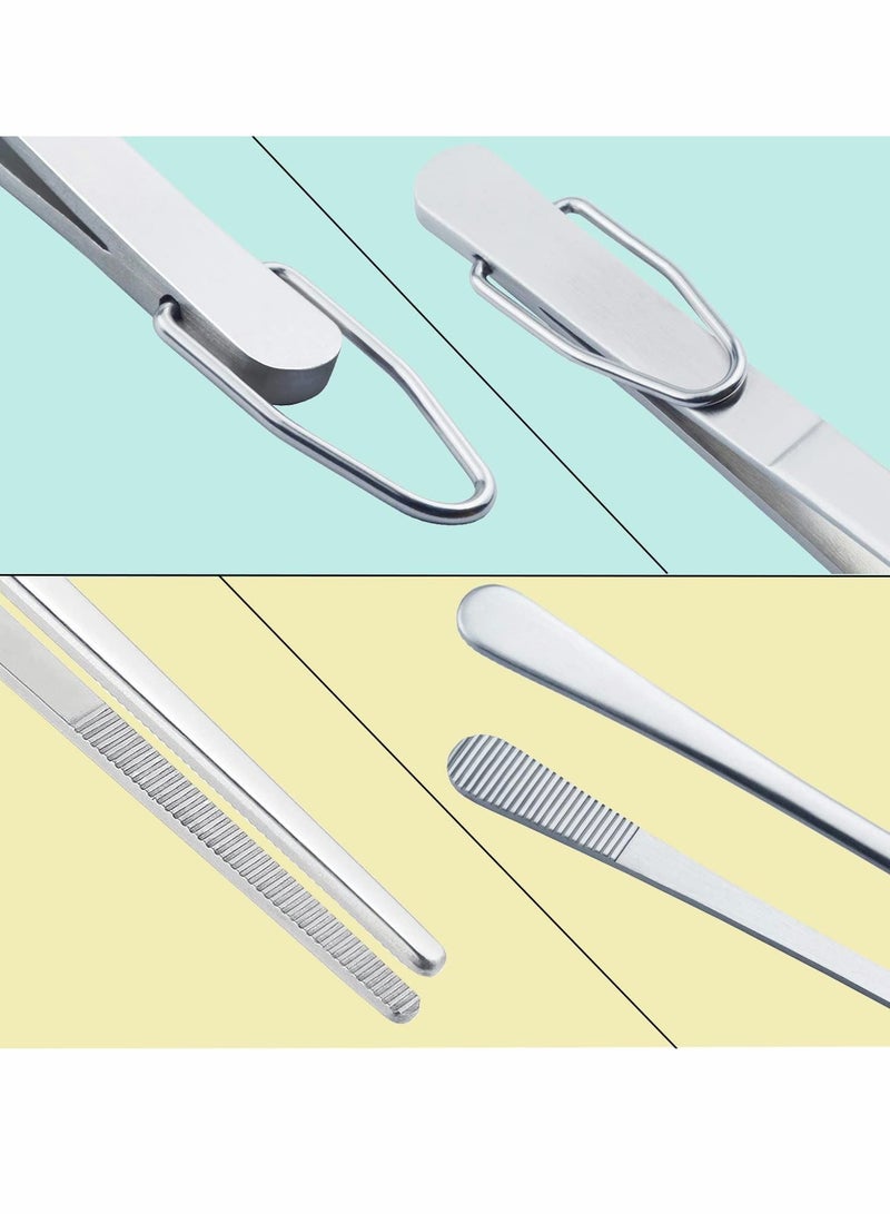 SYOSI Cooking Tweezer Tongs, Stainless Steel 12" Kitchen Pointed Round Head Tweezers with Precision Serrations for Baking Decor, Kitchen Cooking, Grilling Seafood (2 Pcs) - Image 2