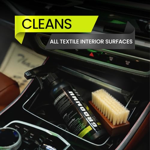 Groommm Total Car Interior Cleaning Kit 500ml – Upholstery & Fabric Cleaner Spray With Cleaning Brush | For Car Seats, Roof Liner, Door Fabric & Seat Covers | Removes Tough Stains from Leather & Vinyl - Image 4