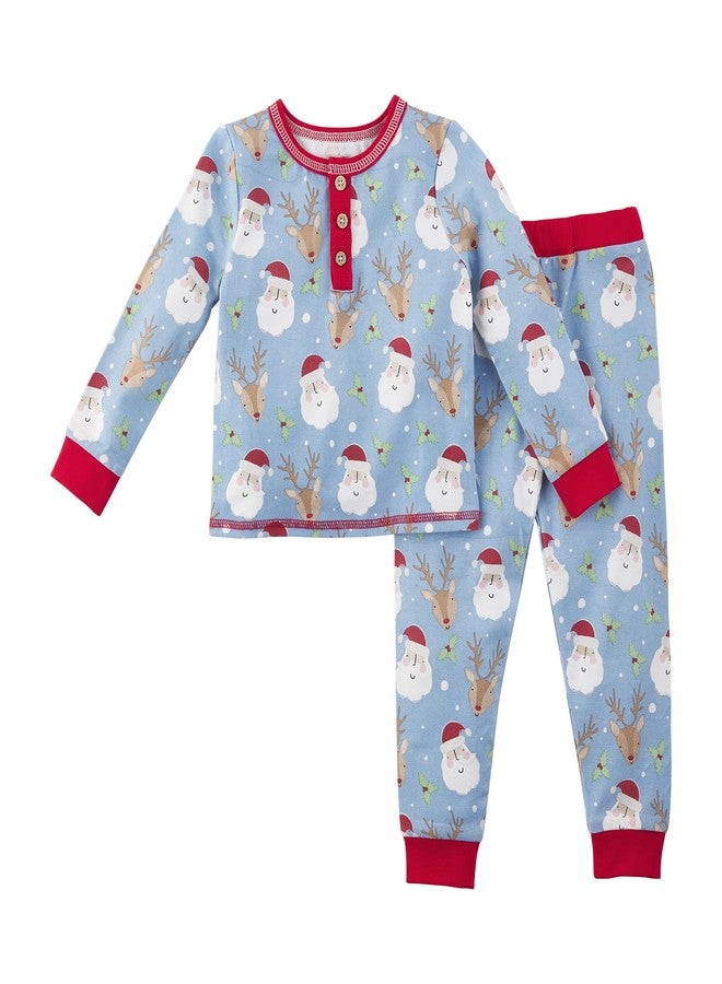 Mud Pie baby boys Santa Clause Pajamas and Toddler Sleepers, Blue, 5T US - Image 1