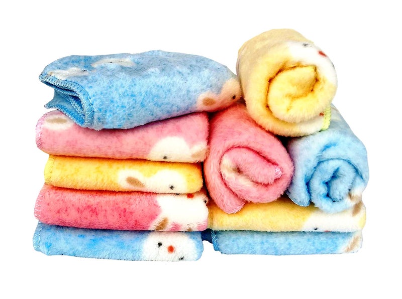 Space Fly Micro Fiber Sofex Cotton Soft and Thick Face Towels, (10x10-inch_Multicolour) - Set of 10 - Image 4
