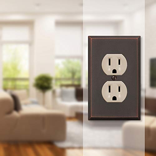 Amerelle Manhattan Single Rocker Cast Metal Wallplate in Aged Bronze - Image 3