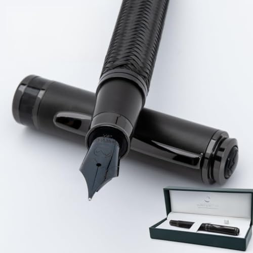 Monteverde Innova Formula M Fountain Pen, Black - Medium Nib, Premium PVD Coated Pen, Refillable, JoWo Stainless Steel Nib, Luxury Gift Box - Image 1