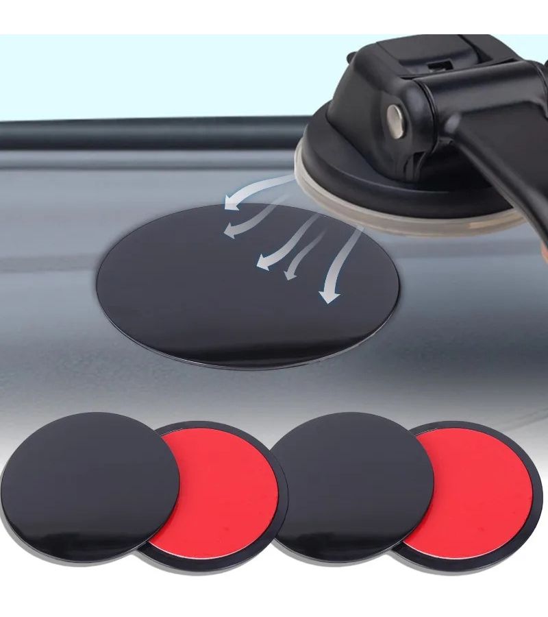 Round Adhesive Suction Cup Base Board 1 Set 2 Pieces for GPS Car Phone Holder - Image 1