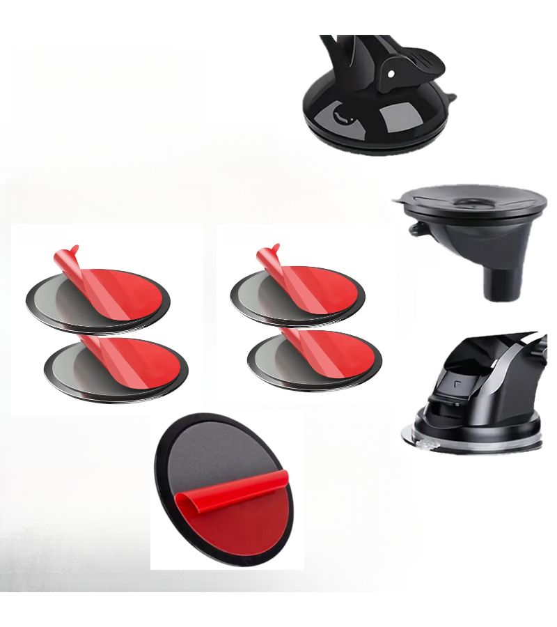 Round Adhesive Suction Cup Base Board 1 Set 2 Pieces for GPS Car Phone Holder - Image 2