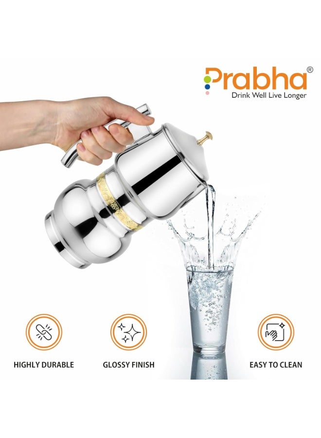 Prabha Stainless Steel Glamour Water Jug - Elegant 2000ml Jug for Home & Kitchen - Image 2