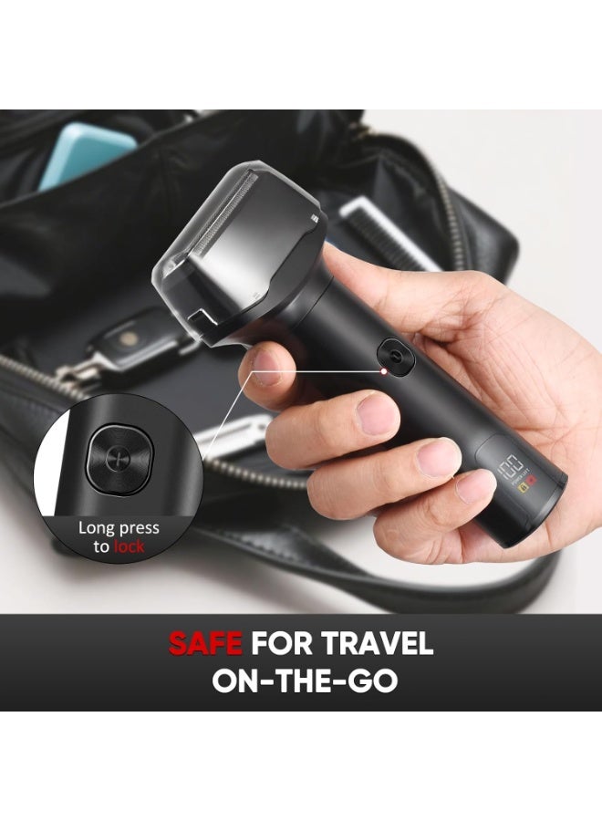 Faylor Electric Shaver for Men – 3-Blade Cordless Rechargeable Foil Shaver, IPX6 Waterproof Electric Razor for Face with Pop-Up Trimmer | Lightweight Handheld Design, Travel-Friendly (Black) - Image 4