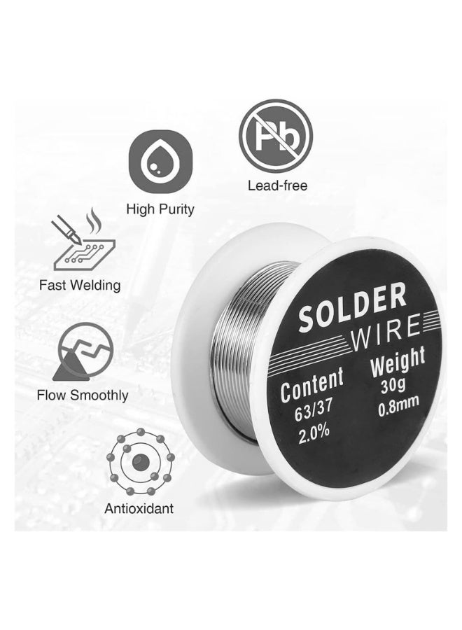 CMGTYYD Tin Lead Rosin Core Solder Wire, 0.8mm Diameter Rosin Core Solder For Electronic Electrical Soldering Components Repair, Content 2.0% Solder Flux Sn63-Pb37 (6 Pcs, Net 30g) - Image 2