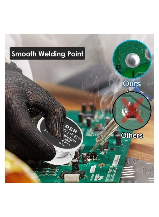 CMGTYYD Tin Lead Rosin Core Solder Wire, 0.8mm Diameter Rosin Core Solder For Electronic Electrical Soldering Components Repair, Content 2.0% Solder Flux Sn63-Pb37 (6 Pcs, Net 30g) - Image 5