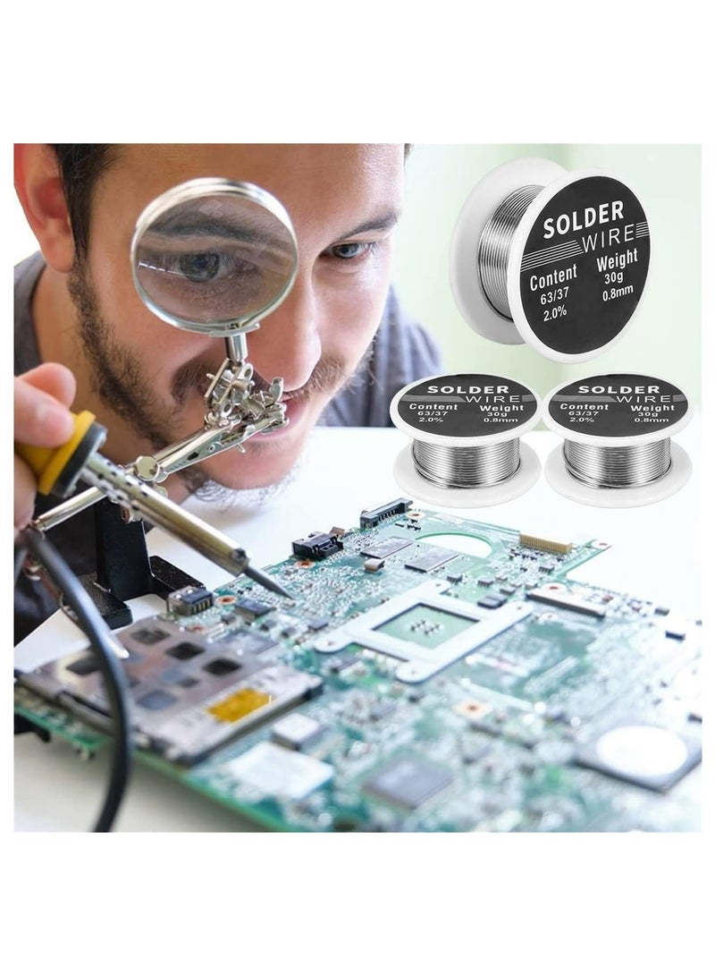 CMGTYYD Tin Lead Rosin Core Solder Wire, 0.8mm Diameter Rosin Core Solder For Electronic Electrical Soldering Components Repair, Content 2.0% Solder Flux Sn63-Pb37 (6 Pcs, Net 30g) - Image 4