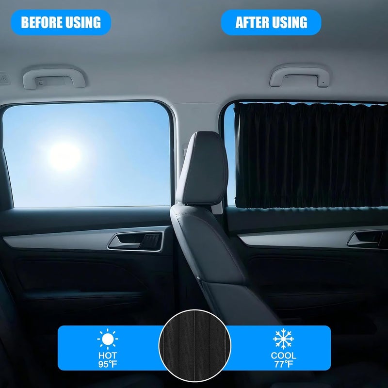 Magnetic Car Sunshade for Window, Privacy WindowS Shade for Car, Adjustable Side Covers for 2-Door 3-Door SUVs, Off-Road Vehicles, Protects Privacy, Universal Fit, Black, 4-Pack - Image 3