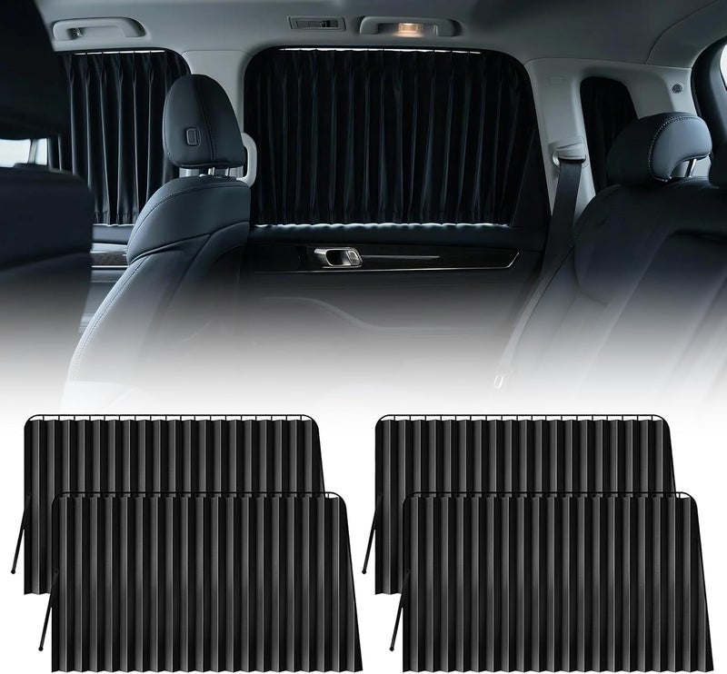 Magnetic Car Sunshade for Window, Privacy WindowS Shade for Car, Adjustable Side Covers for 2-Door 3-Door SUVs, Off-Road Vehicles, Protects Privacy, Universal Fit, Black, 4-Pack - Image 1