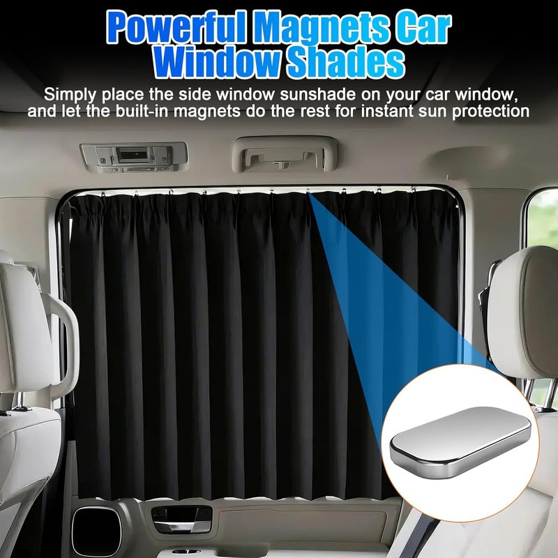 Magnetic Car Sunshade for Window, Privacy WindowS Shade for Car, Adjustable Side Covers for 2-Door 3-Door SUVs, Off-Road Vehicles, Protects Privacy, Universal Fit, Black, 4-Pack - Image 4