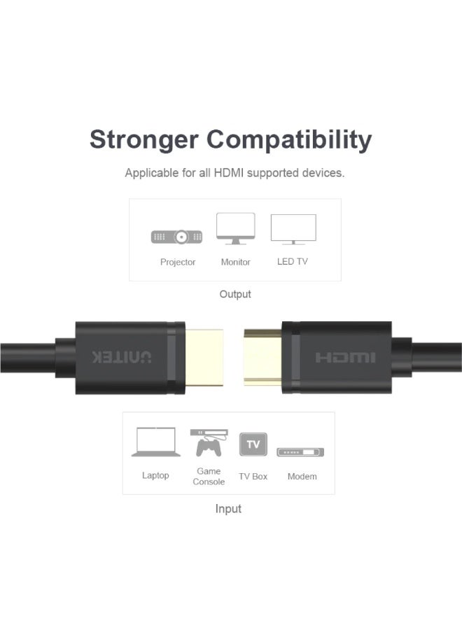 يوني تيك HDMI Cable 4K HDMI 2.0 18Gbps High-Speed 4K@60Hz HDMI to HDMI Video Wire Ultra HD 3D 4K HDMI Cord Compatible with MacBook Pro UHD TV Nintendo Switch Xbox PlayStation PS5/4 PC Laptop - Image 3