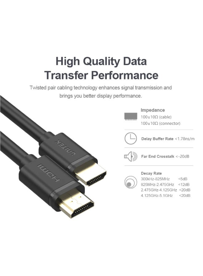 يوني تيك HDMI Cable 4K HDMI 2.0 18Gbps High-Speed 4K@60Hz HDMI to HDMI Video Wire Ultra HD 3D 4K HDMI Cord Compatible with MacBook Pro UHD TV Nintendo Switch Xbox PlayStation PS5/4 PC Laptop - Image 4