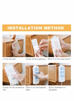 Excefore Self Adhesive Power Strip Holder 4pcs Self Adhesive Socket Organizer, Holder, Simplest Mount For Board, Remote Control Stored In The Kitchen, Home And Office  - Image 4