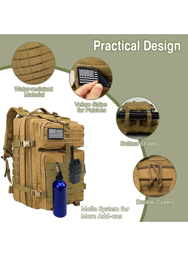 WOLT Military Tactical Backpack for Men, Large Army 3 Day Assault Pack with MOLLE Bag for Hiking Survival Gear, Range Bag - Image 3