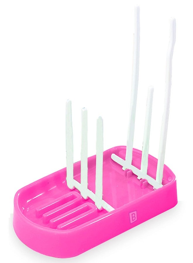 Bembika Baby Drying Rack Folding, Baby Drying Rack, Baby Drying Rack for Bottles, Baby Drying Stand for Babies, Baby Bottle Drying Rack Storage (Pink Color) - Image 1