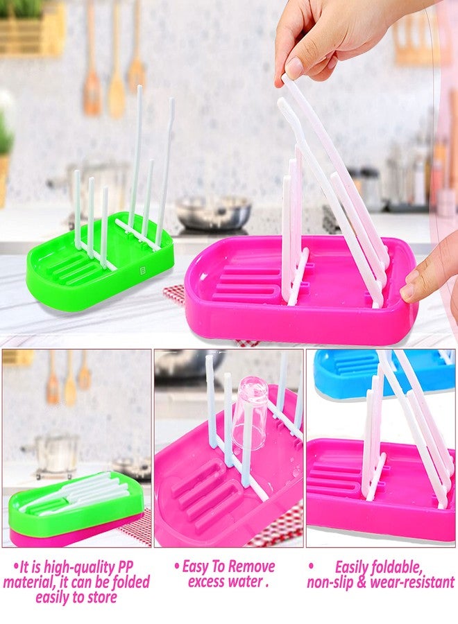 Bembika Baby Drying Rack Folding, Baby Drying Rack, Baby Drying Rack for Bottles, Baby Drying Stand for Babies, Baby Bottle Drying Rack Storage (Pink Color) - Image 4