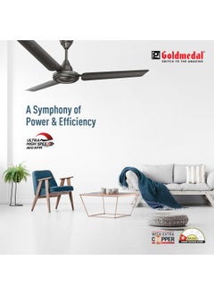 GOLD MEDAL Goldmedal Gati 400 Neo 1200 mm BEE Certified Star Rated Economy Ceiling Fan For Home and Office 100 Copper Motor Ultra High Speed Better Air Circulation 2 years Warranty GREY  - Image 2