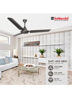 GOLD MEDAL Goldmedal Gati 400 Neo 1200 mm BEE Certified Star Rated Economy Ceiling Fan For Home and Office 100 Copper Motor Ultra High Speed Better Air Circulation 2 years Warranty GREY  - Image 3