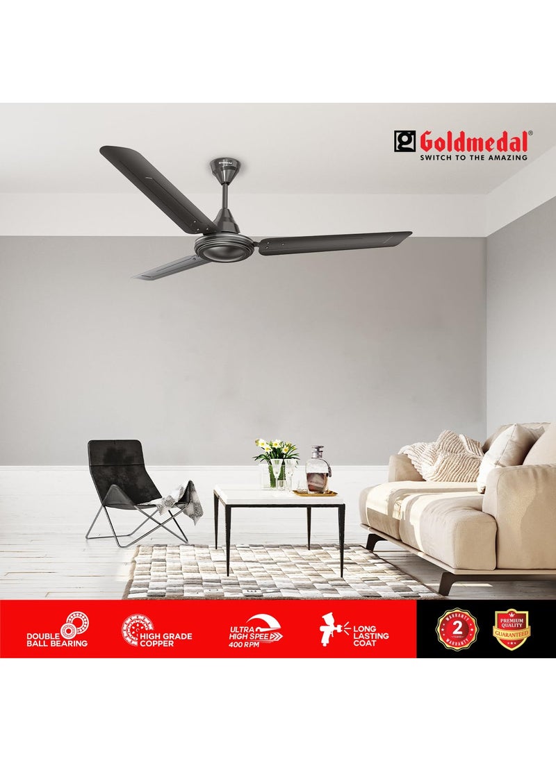 GOLD MEDAL Goldmedal Gati 400 Neo 1200 mm BEE Certified Star Rated Economy Ceiling Fan For Home and Office 100 Copper Motor Ultra High Speed Better Air Circulation 2 years Warranty GREY  - Image 5