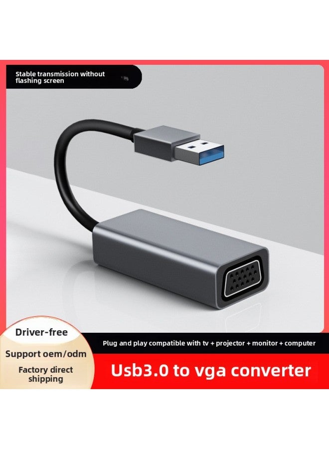 USB To VGA Video Adapter USB To VGA Converter Computer Display HD Line 1080P-Colour:Matte Black - Image 2