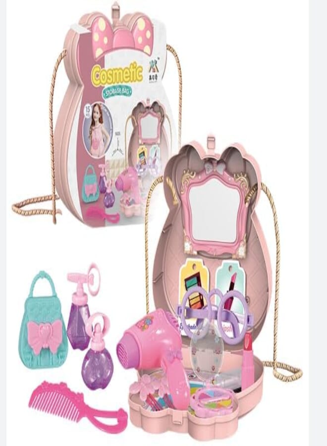 Berry Toys Berry Toys 993-2 Cosmetic Storage Bag with 15 Makeup Accessories for Girls Ages 3 Years and Up 