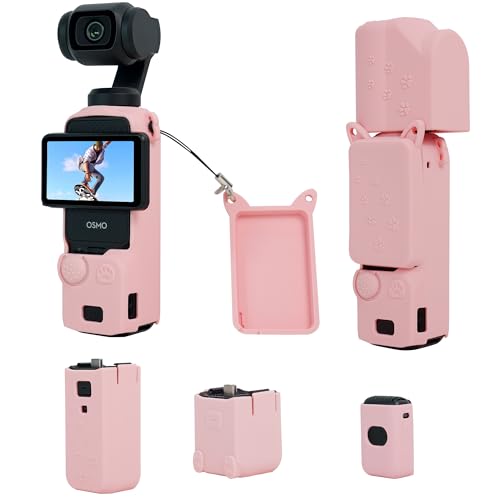 founist Protective Case Cover for DJI Osmo Pocket 3, Pocket3 Silicone Sleeve Protective Cover Compatible with DJI OSMO Pocket 3 Accessories, Fashion OSMO pocket 3 case (pink) - Image 1