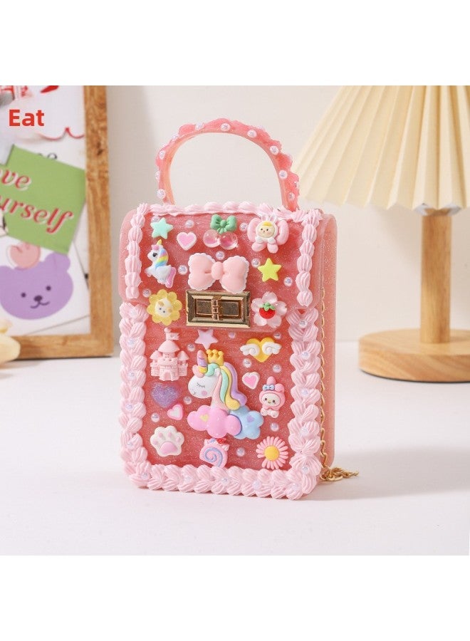 Qitong Fashion Satchel Handmade Diy Princess Handbag Girl's Backpack Satchel Toy Material Bag-Color:Trendy Shoulder Bag-rainbow Horse  - Image 1