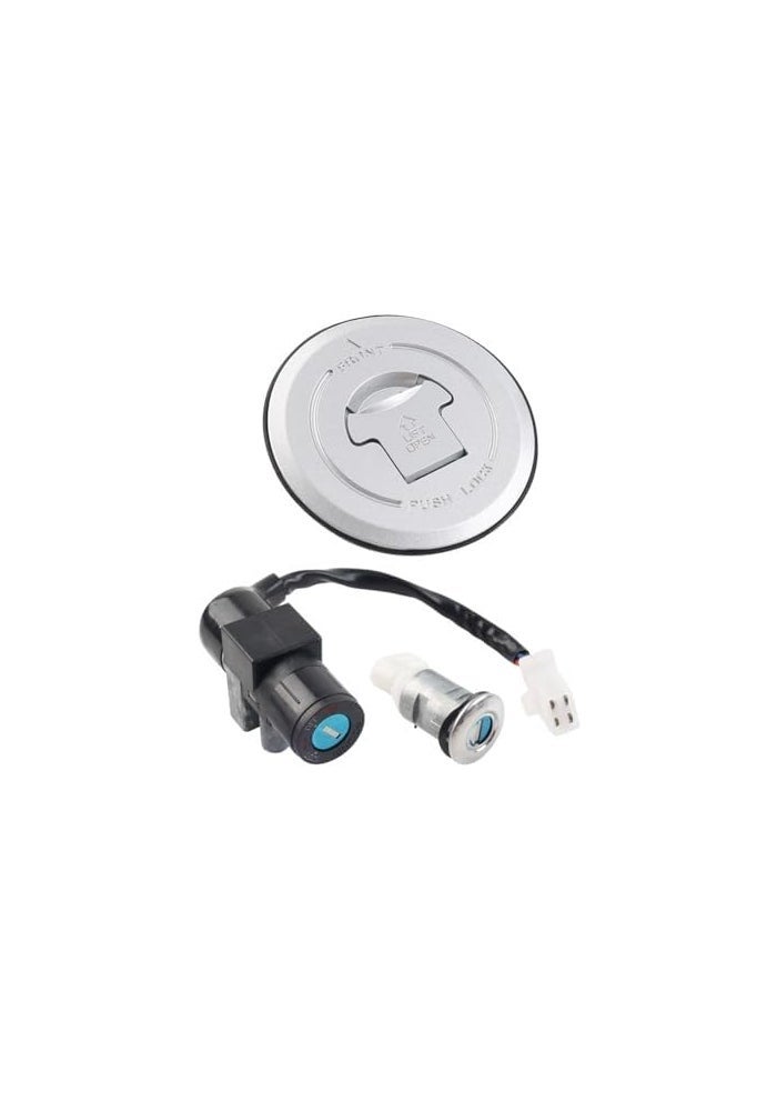 DEMULAX Motorcycle Ignition Switch Lock and Fuel Gas Cap Kit - Image 3