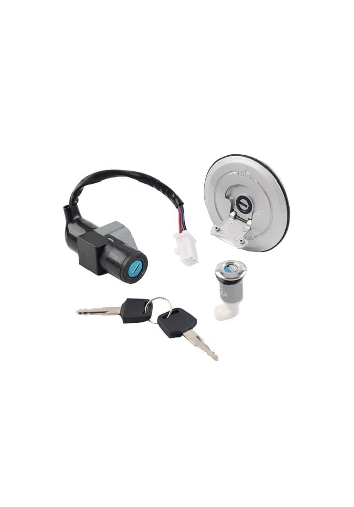 DEMULAX Motorcycle Ignition Switch Lock and Fuel Gas Cap Kit - Image 1