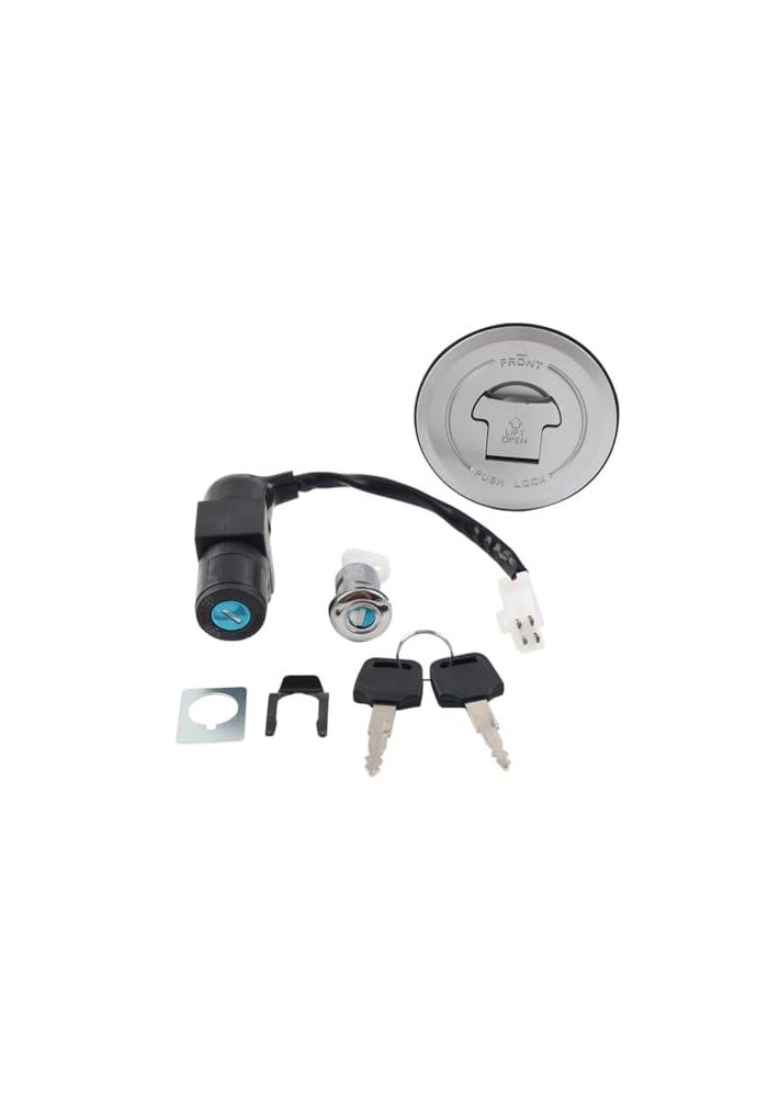 DEMULAX Motorcycle Ignition Switch Lock and Fuel Gas Cap Kit - Image 5