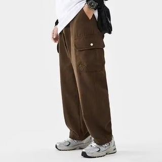 Solid Color Japanese Style Straight Overalls Mens Trendy Brand Hong Kong Style Loose Mens Pants Pocket Simple Wide Leg Casual Pants Brown - pzsku/Z1C6286C07B9289B71E98Z/45/1746181846/6af2f45f-2617-4573-85cf-bce10bcb296d