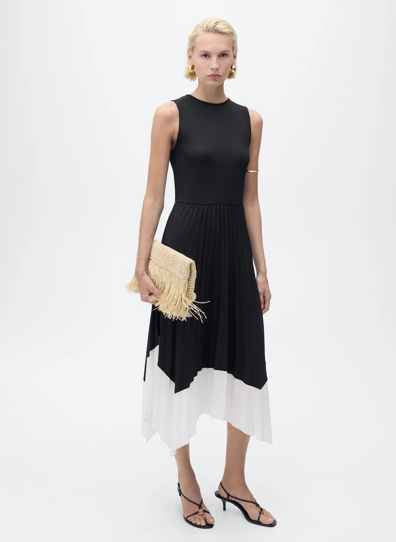 MANGO Combined pleated dress