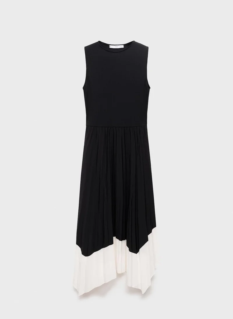 MANGO Combined pleated dress