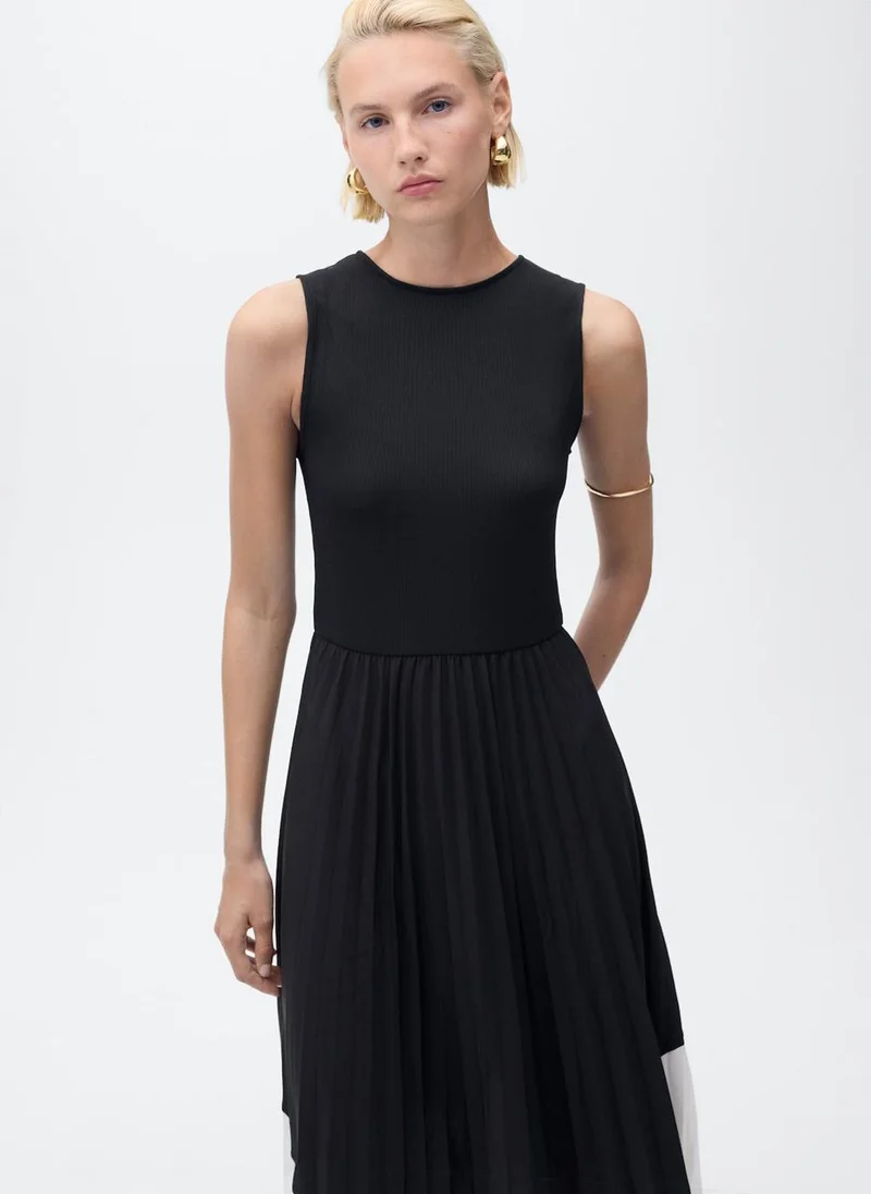 MANGO Combined pleated dress