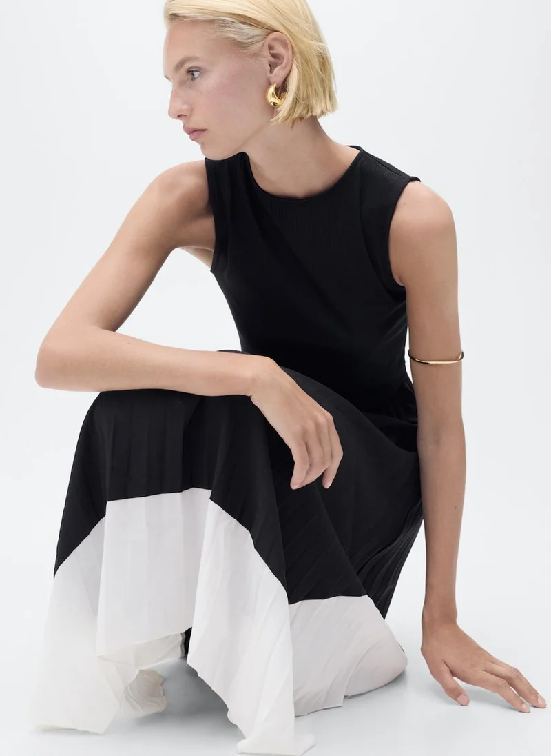 MANGO Combined pleated dress