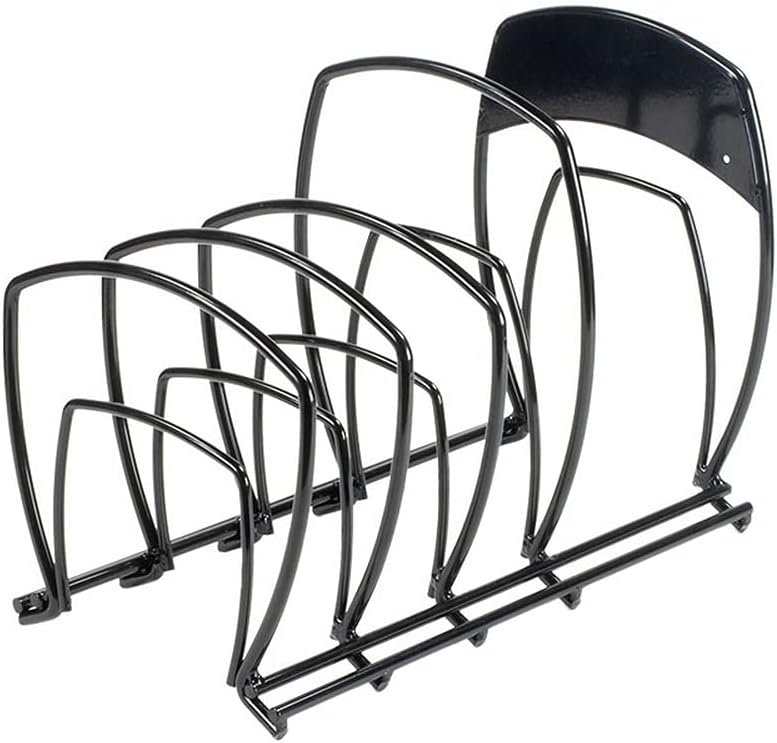 Lodge 5-Tier, Kitchen and Pantry Cast Iron Cookware Storage Organizer, Steel Construction, Matte Black - Image 1