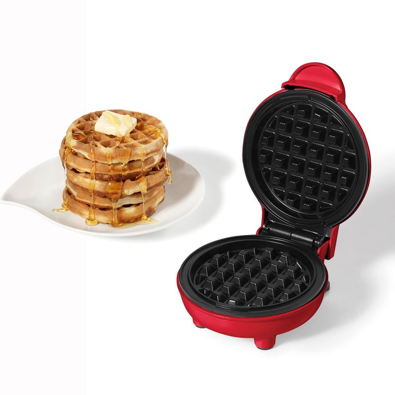 Starfrit Starfrit 024725-006-0000 4-In. Electric Mini Waffle Maker, Red Small Kitchen Appliance, Regular Sized  - Image 1