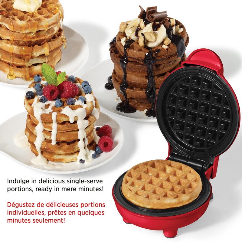 Starfrit Starfrit 024725-006-0000 4-In. Electric Mini Waffle Maker, Red Small Kitchen Appliance, Regular Sized  - Image 4