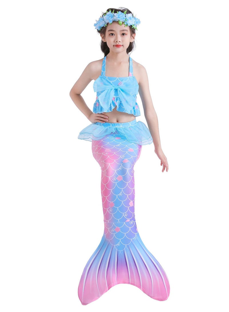 AUTOYSUR Mermaid Tail Sets Mermaid Costume Girls Swimwear Mermaid Tail Swimwear,Bikini Sets,Mermaid Costume Swimsuits for Kids - Image 4