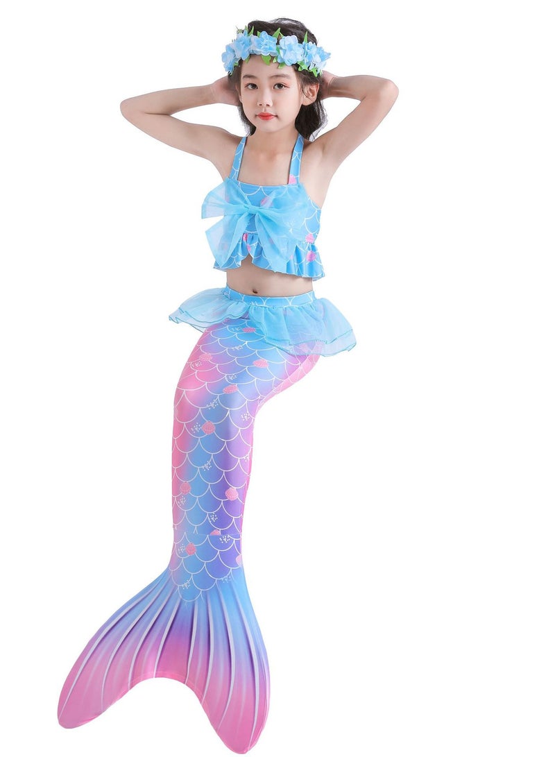 AUTOYSUR Mermaid Tail Sets Mermaid Costume Girls Swimwear Mermaid Tail Swimwear,Bikini Sets,Mermaid Costume Swimsuits for Kids - Image 2