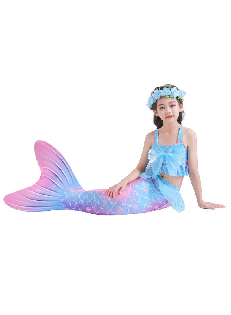 AUTOYSUR Mermaid Tail Sets Mermaid Costume Girls Swimwear Mermaid Tail Swimwear,Bikini Sets,Mermaid Costume Swimsuits for Kids - Image 3