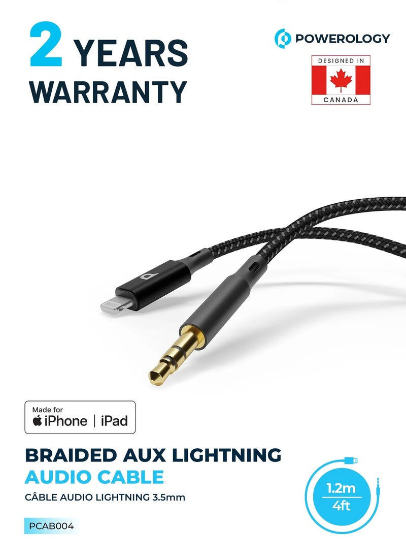 Braided Lightning to AUX 3.5mm Cable 1.2M - Black - pzsku/Z1C62A8797247E4044923Z/45/_/1733988767/ffeaf7b5-d7cc-49c6-b0b4-ede87f96213a