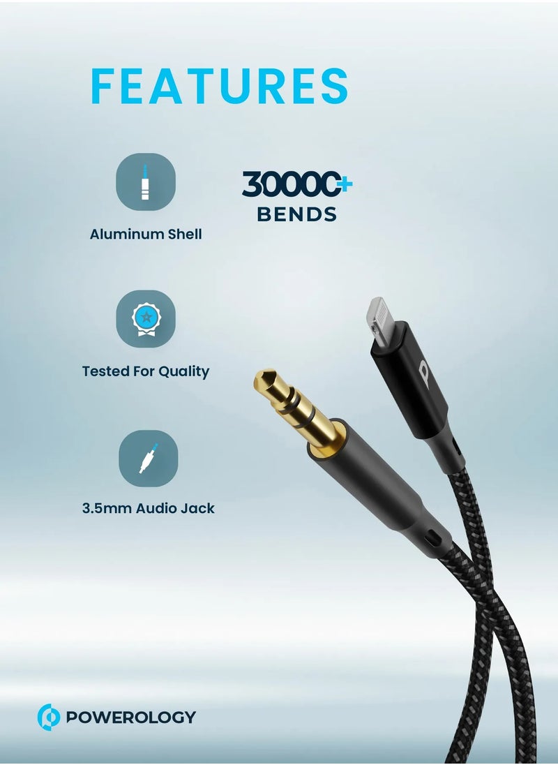 Braided Lightning to AUX 3.5mm Cable 1.2M - Black - pzsku/Z1C62A8797247E4044923Z/45/_/1733988824/053136c8-ac08-4e23-892f-e9147bddbaaf