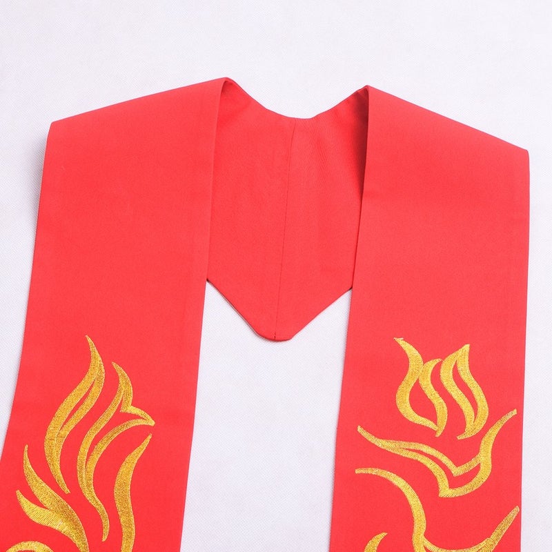 BLESSUME Red Chasuble Stole Vestments Embroidery Stole - Image 3
