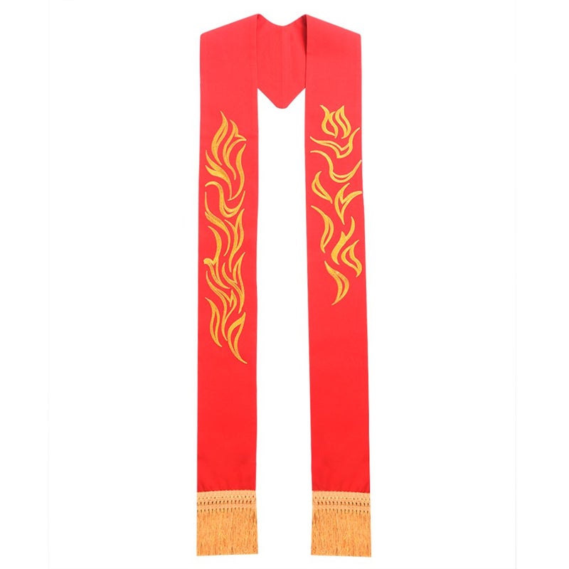 BLESSUME Red Chasuble Stole Vestments Embroidery Stole - Image 1