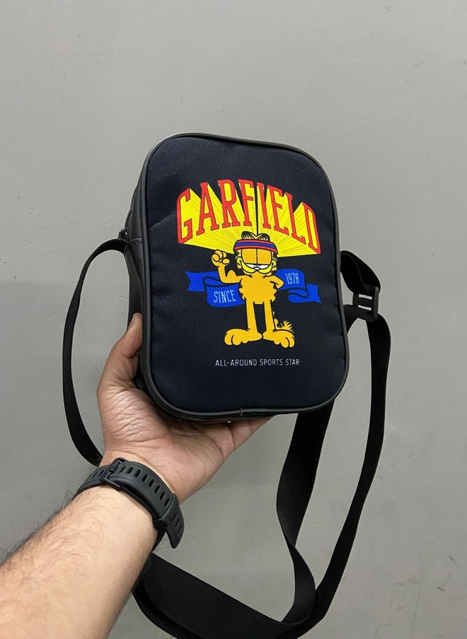 URBAN PITARA Garfield Printed Messenger Bag with Zip Closure and Sling Strap - Image 1