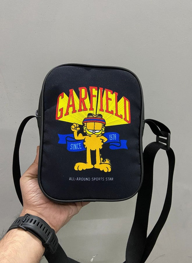 URBAN PITARA Garfield Printed Messenger Bag with Zip Closure and Sling Strap - Image 3