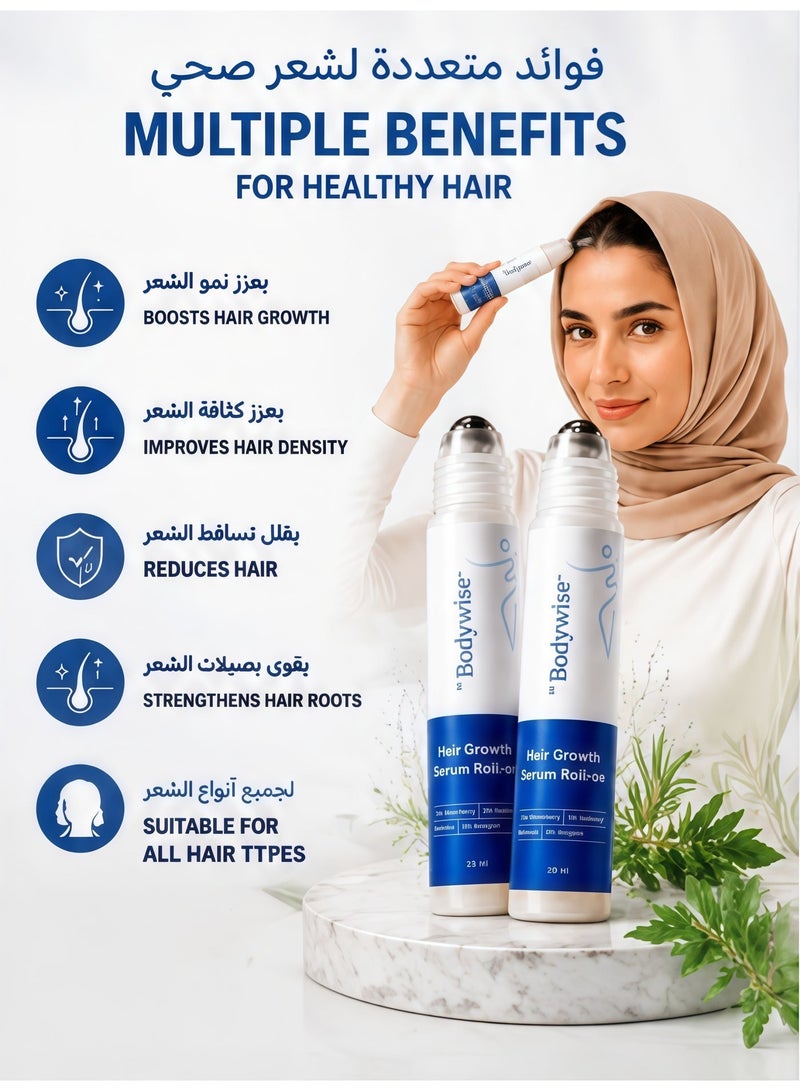 Bodywise 3% Redensyl & Rosemary Hair Growth Serum (Roll-on) | Single Bottle | 2% Anagain (2-pack) - Image 5